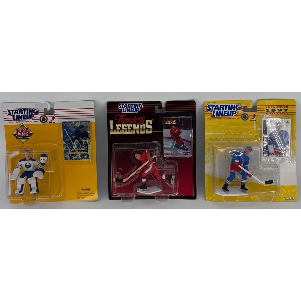 Starting Lineup NHL Gretzky Howe Hasek Figure Lot 3 Sealed Kenner 90s